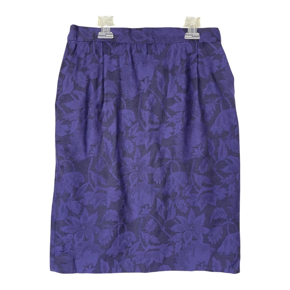 Pendleton Floral Wool Knee Length Midi Skirt Flor… - image 1